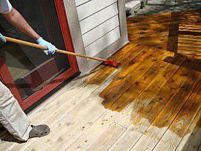 Staining decks and fences